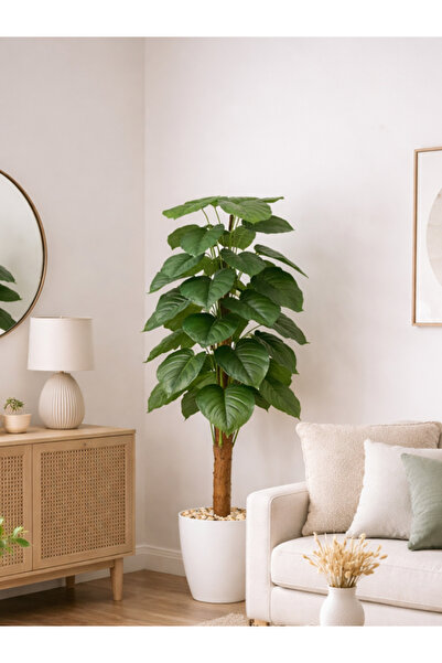 DRAMA HOME Artificial tree, green leaf, heart shape, 140cm plastic pot