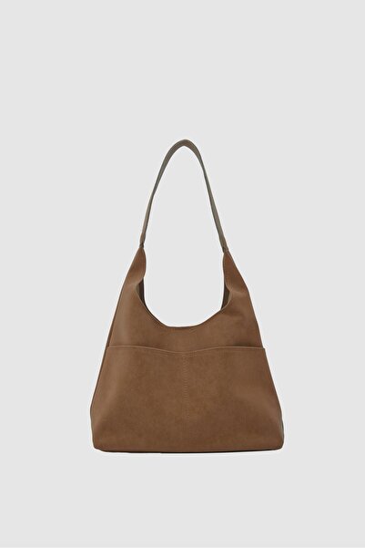 Shule Bags Chandy Suede Shoulder Bag Brown