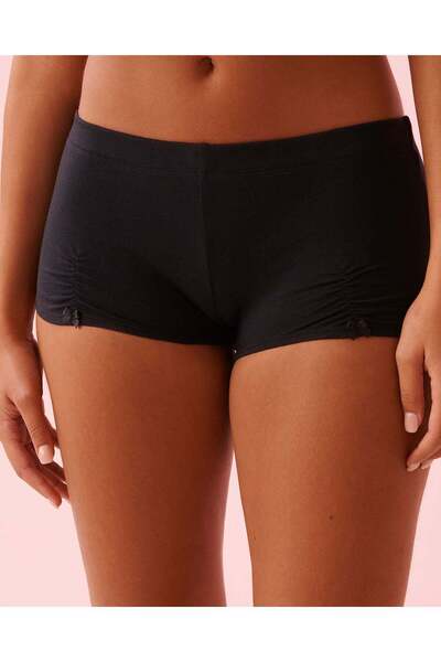 La Vie en Rose سروال داخلي قصير من القطن مزين بفيونكة وثنيات