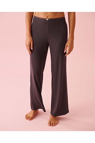 La Vie en Rose بنطال من المودال المضلع ومزين بالدانتيل