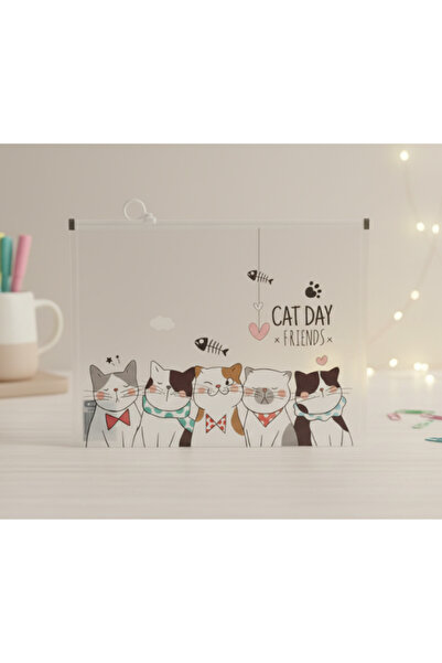 Dörtel Tedarik A4 File with Cat Design 1892