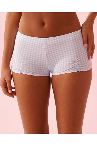 La Vie en Rose Bow & Ruched Cotton Boyshort Panty