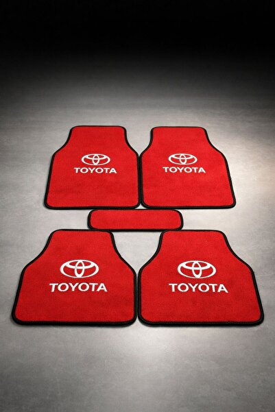 Universal Toyota Corolla Uyumlu Kırmızı 5 Parça Halı Paspas Seti