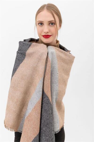 Neşeli Butik Women's Soft Textured Patterned Shawl Scarf Nbaks033