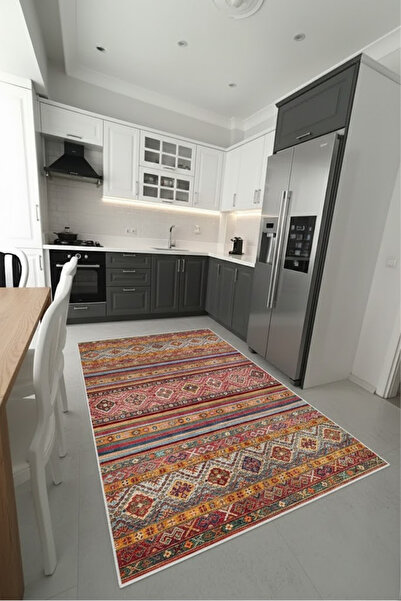 CENTER AVM Vintage Halı Mutfak Halısı Makinede Yıkanabilir Halı Kaymaz Taban ...