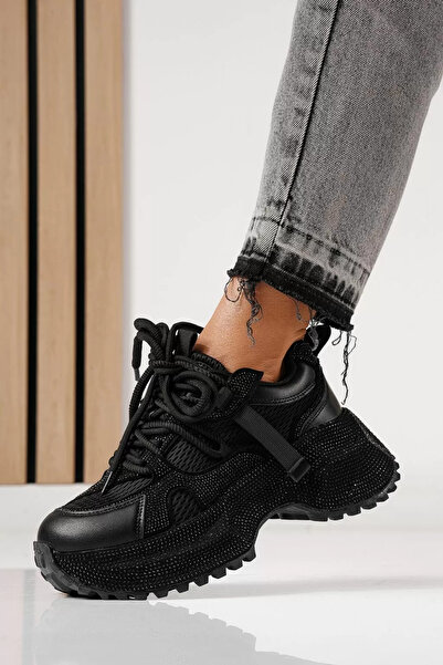 Zaira Adidasi dama negri din material textil Cezara #24054 - 39