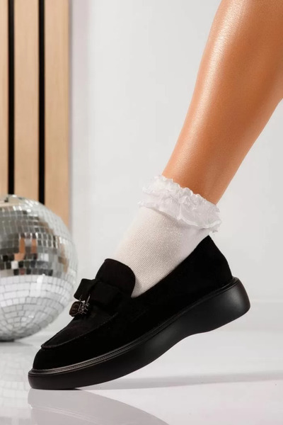 Zaira Γυναικεία μαύρα casual παπούτσια από οικολογικό δέρμα Enisse #24084 - 40