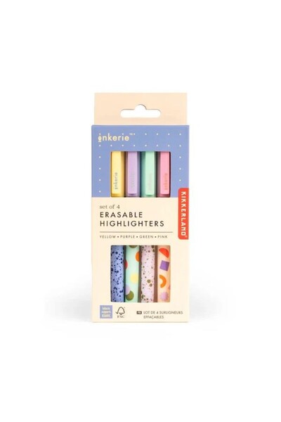 KİKERLAND Kıkkerland Erasable 4-Piece Highlighter Pen Set