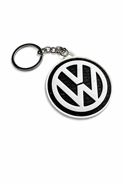 OEM Volkswagen Logo Anahtarlık | Siyah Beyaz Kauçuk Tasarım | Araba Anahtarlı...