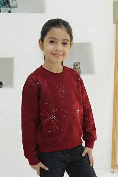 Mutlu Kids SWEATSHIRT DE FATĂ CU BRODERIE ȘI PIETRE