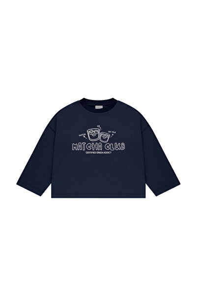lethestudios Tricou de bază cu mânecă lungă și imprimeu Matcha Club