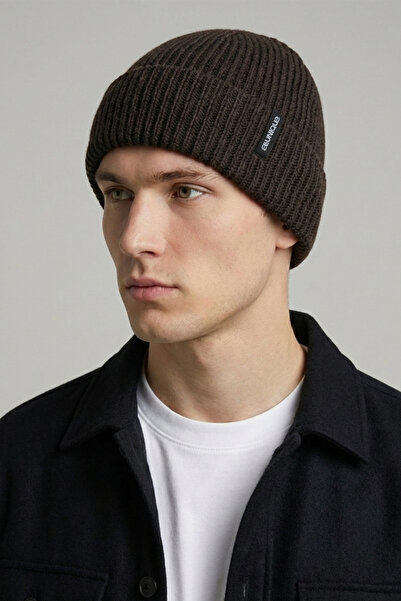 ALLUNIQUE Unisex Acı Kahve Yün Kaşmir Karışımlı Bere