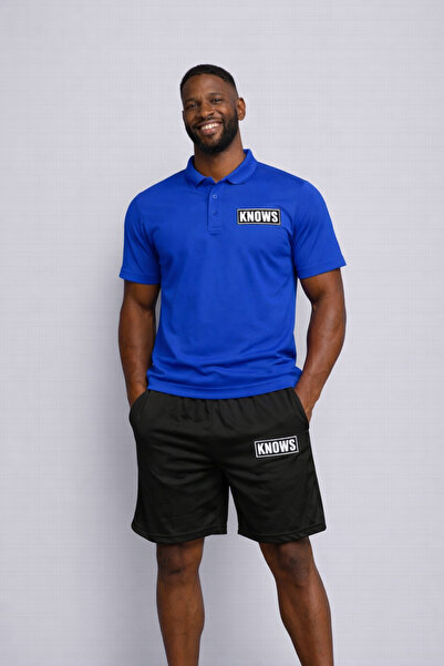 NOFLEN Men's Knows Printed Polo Neck Shorts Set