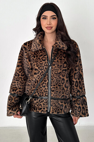 AsprinFashion Δερμάτινη γούνα λεοπάρδαλης με ρέλι