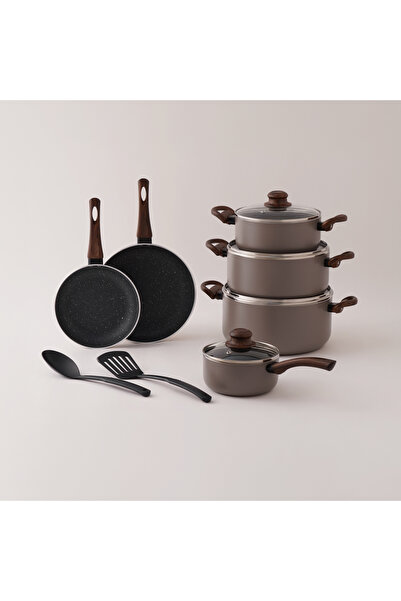 Alberto Aluminum Cookware Set 12Pcs, Brown