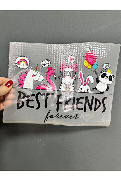 Gönülden Tasarım Εκτύπωση μεταφοράς Animal Friends που συρραπτίζεται με σίδερ...