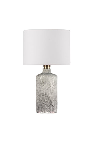 MOENAStudio Oslo Natural Stone Look Ceramic Lampshade – Modern Table Lamp wit...