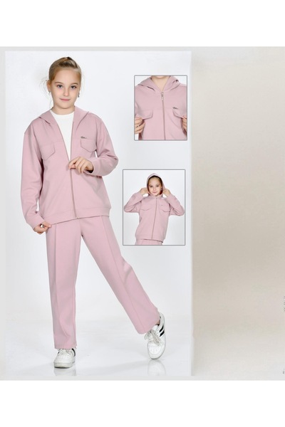 nazarbebe Set trening pentru fete, cu glugă piese, top cu fermoar și pantalon...