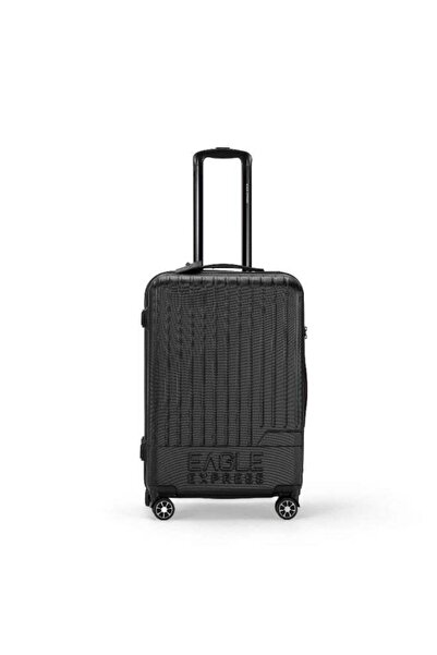 EAGLE EXPRESS حقيبة سفر بعجلات صلبة من مادة ABS من فيوجن - 24 بوصة - أسود - م...