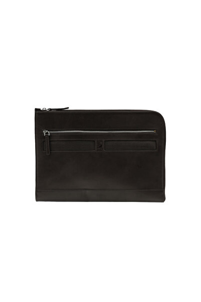 Abdullah Kiğılı Patterned Leather Clutch Handbag