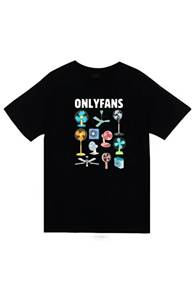 fame-stoned Μπλουζάκι Onlyfans με τύπωμα Unisex 100% βαμβακερό μαύρο μπλουζάκι