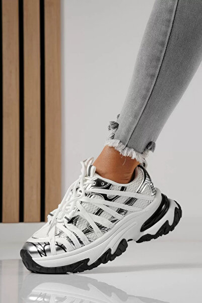 Zaira Women's silver textile sneakers Jullya #24129 - 41