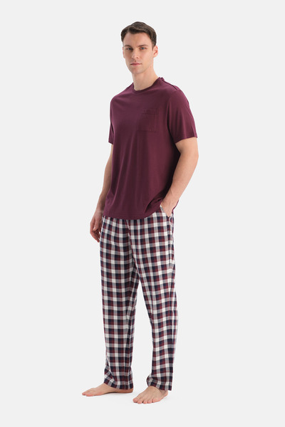 Dagi Set de pijamale cu tricou cu mânecă scurtă roșu Claret