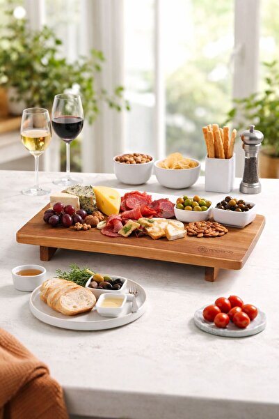 NEWNOW Suport de prezentare AcaciaLift cu picioare din lemn de salcâm |   Pla...