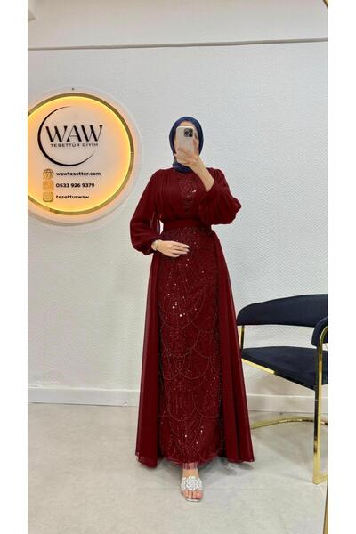 waw tesettür Amine Abiye Elbise