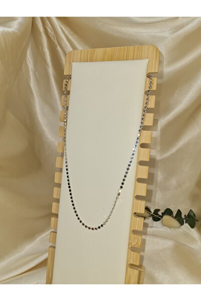 ZEYM COLLECTION 45 cm Stainless Steel Silver Color Minimal Disc Chain Necklac...