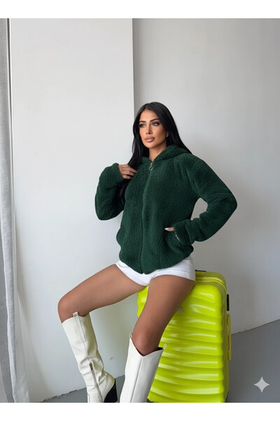 hazelin Дамско яке с качулка от мека плюшена материя Emerald Welsoft Stretch ...