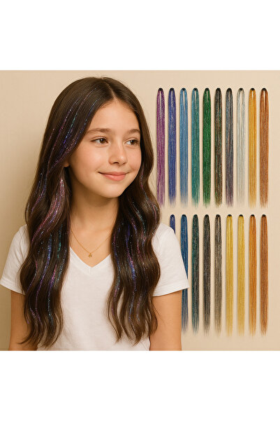 Mane Attraction 47-Inch Hair Extension Tinsel Kit with Tool 12 Mixed Colors 2...