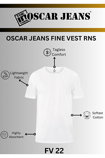 OSCAR JEANS 3-Pack Premium 100% Cotton Super Combed Men's Vest Tee Undershirt Seamless Soft Breathable