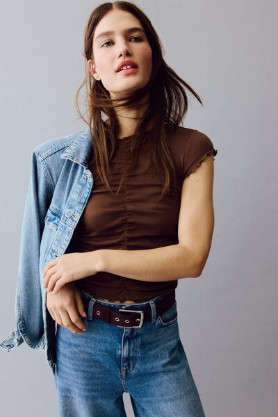 H&M Drapeli ve Pamuklu Üst