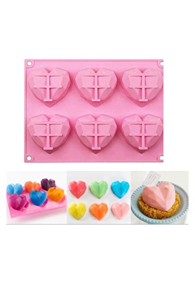 Şenhomee Silicone Diamond Heart Chocolate Mold Candle Soap Ice Scented Stone ...