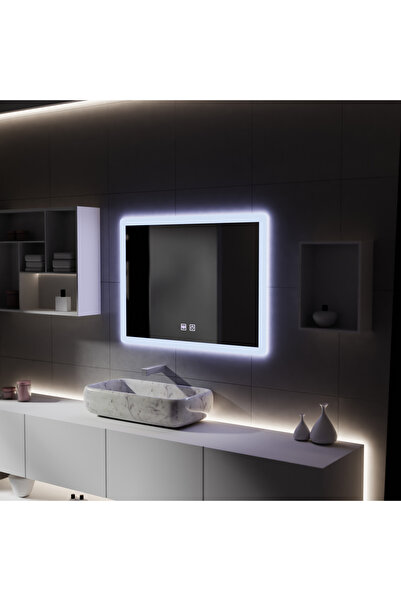 ALC-Shop Oglinda LED Rentagulara, 80x60cm, Touch VENERA , Touch, Sistem Dezab...