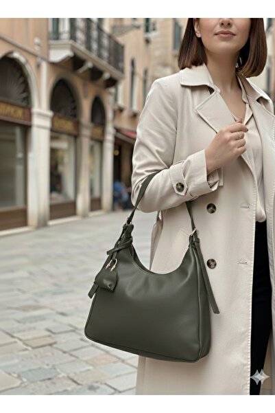 Madame Black Women's Faux Leather Shoulder Bag with Strap Buckle Detail Mini ...