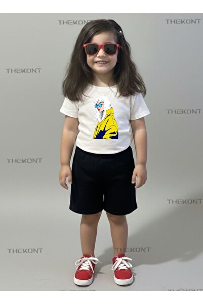 THEKONT Летен детски комплект с къси панталони и тениска с принт „Yellow Jack...