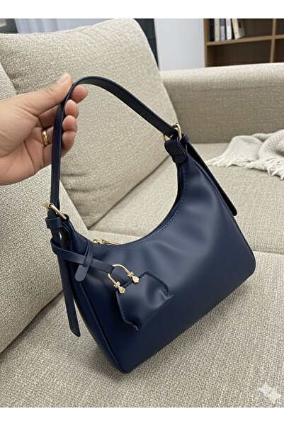 Madame Black Women's Faux Leather Shoulder Bag with Strap Buckle Detail Mini ...