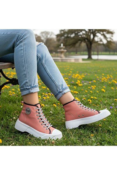 Modlet.ro Teniși roz și negri pentru femei cu șireturi și strasuri MOD09962