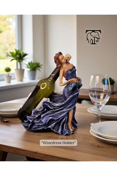 Turapia Design Şişe Tutucu Özel Tasarım Lacivert Deniz Temalı Şarap Tutucu Ka...