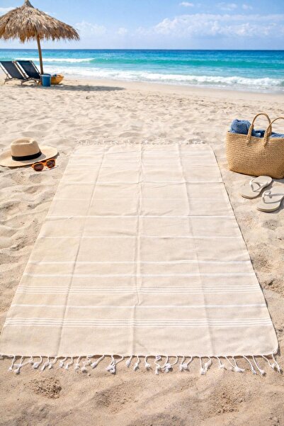 S&R 1 Piece 100X180 Natural Pestemal 100% Cotton Beach Pool Hammam Spa Bath T...