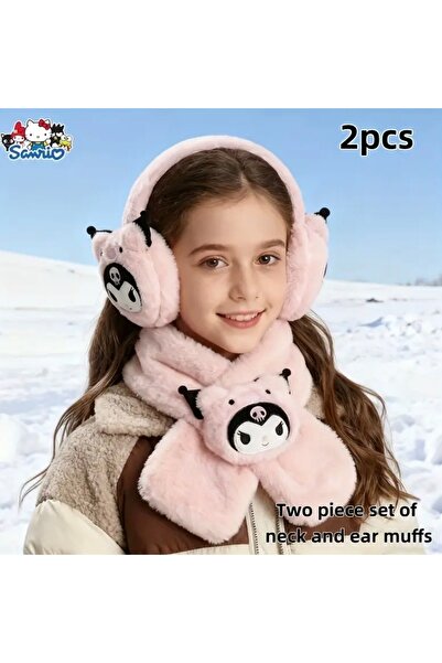 So Iconic Набір плюшевих навушників і шарфа з персонажем Sanrio Kuromi / Рожевий