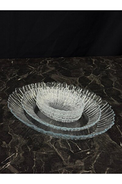 isra kristal طقم أطباق تقديم بيضاوية الشكل من زجاج باشاباهتشي أورورا - 5 قطع ...