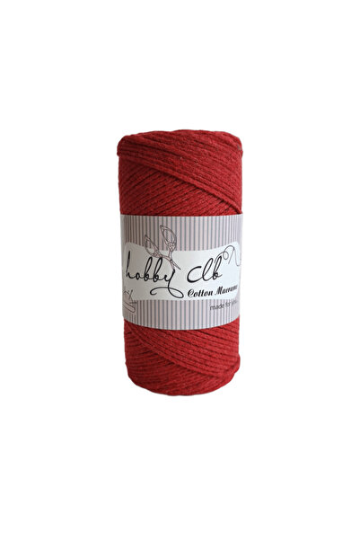 hobby club Cotton Macrame Cord Chain Macrame Cord 250 Gr 150 m 2 mm Red