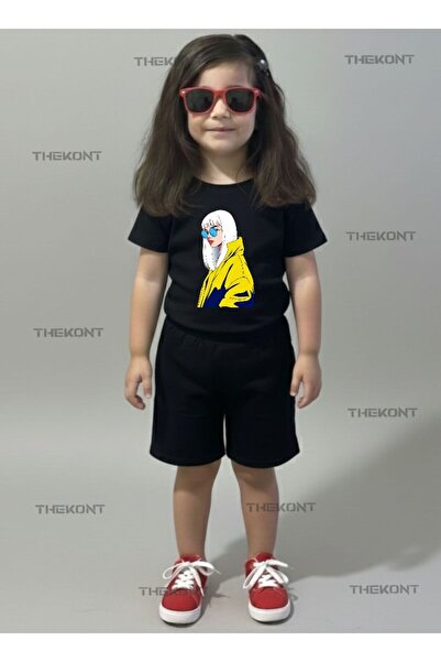 THEKONT Летен детски комплект с къси панталони и тениска с принт „Yellow Jack...