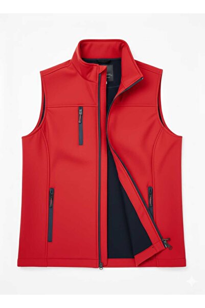 H&A İSTANBUL Men's Softshell Vest Mock Neck 3-Pocket Zippered Casual & Sports