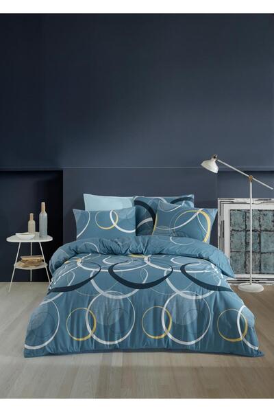 NazeninHome Ranforce 100% Cotton Double Duvet Cover Set Wave |   With Sheets