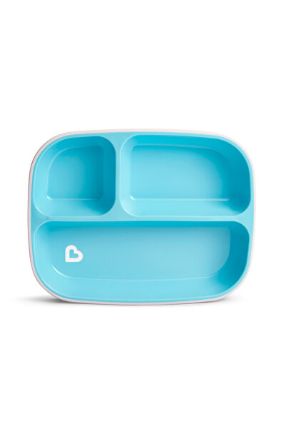 Munchkin 3-Compartment Splash-Proof Plate Set 6 Months+ |   Blue | Bpa Free |...