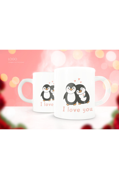 Beramussa Two Mugs – Couple Penguin Design Mugs – Gift for Lovers